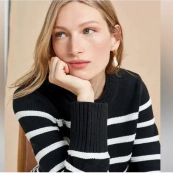 La Ligne Jill Striped Cotton Sweater Sz XS - Picture 2 of 7